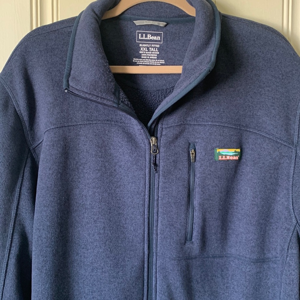 LL Bean Sweater Fleece Blue Size XXL Tall - Picture 1 of 9